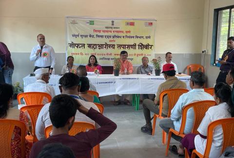 A free health camp was inaugurated jointly by District General Hospital Thane, Sampoorna Suraksha Kendra, District AIDS Prevention and Control Department Thane.