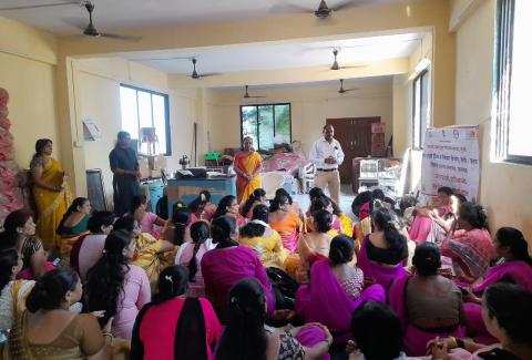 A sensitization workshop was conducted for Anganwadi sevaks at Buddhawada Samajmandir, Vasai West, Papadi.